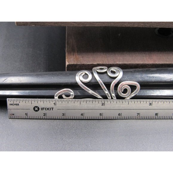 Size 8 Sterling Silver Fancy Swirls Large Finger Band Ring Vintage Statement - Picture 8 of 9